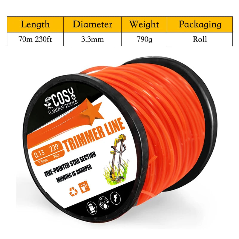 TSES 1.5LB Trimmer Rope Star Shape, String Trimmer Line, Commercial Grade Pentagon Weed Eater Spool, Premium Nylon Universal