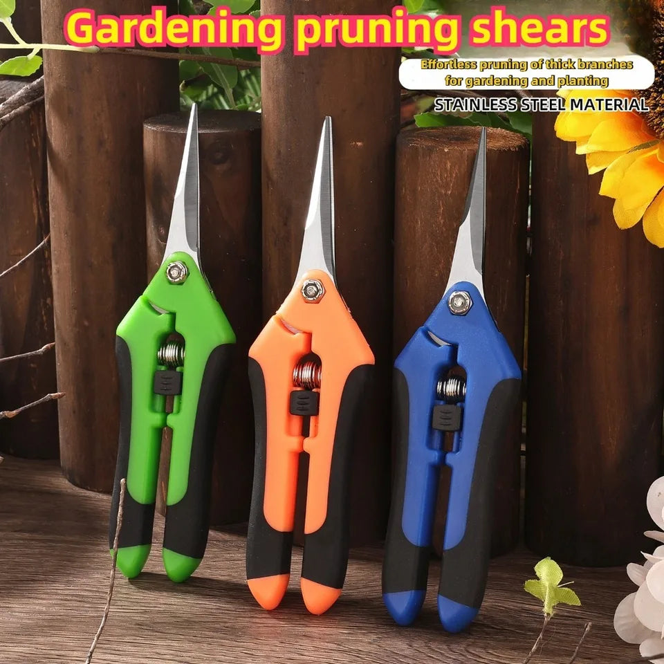 Stainless Steel Pruning Shears Handheld Garden Scissors Practical Trimming Tool for Branches Flowers and Household Plant Care
