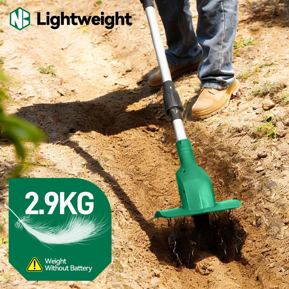 NEWBENY Electric Rototiller Tiller Cordless Cultivator Lawn Mower Scarifier Multi-Garden Power Tool For Makita 21V Battery Pin